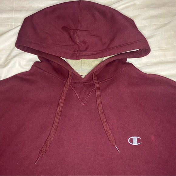 Burgundy champion hoodie size Large men - Picture 2 of 12